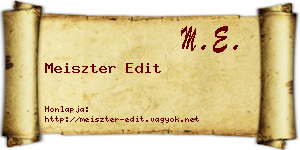 Meiszter Edit névjegykártya